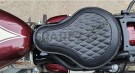 For Royal Enfield Classic 650 Genuine Leather Front Rider Seat Black Color - SPAREZO